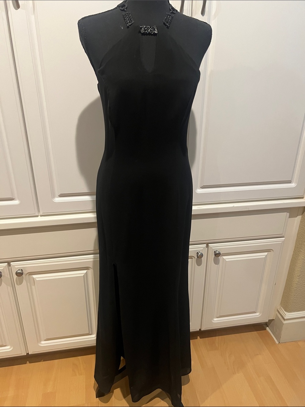 Classic Black Halter Evening Dress